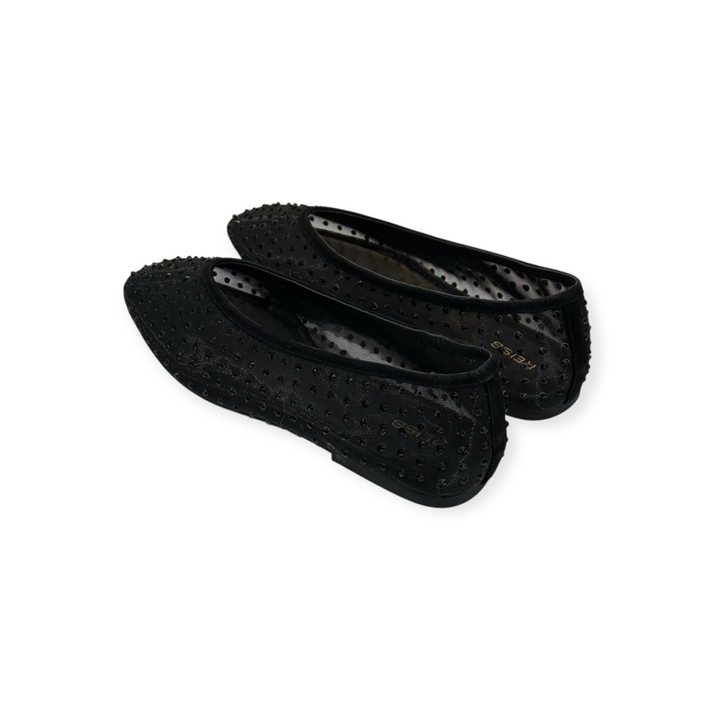 new Reiss 𖦹 Dina Mesh Embellished Ballet Flats 𖦹 Black Crystals 𖦹 40 9.5M 𖦹 - Picture 7 of 16